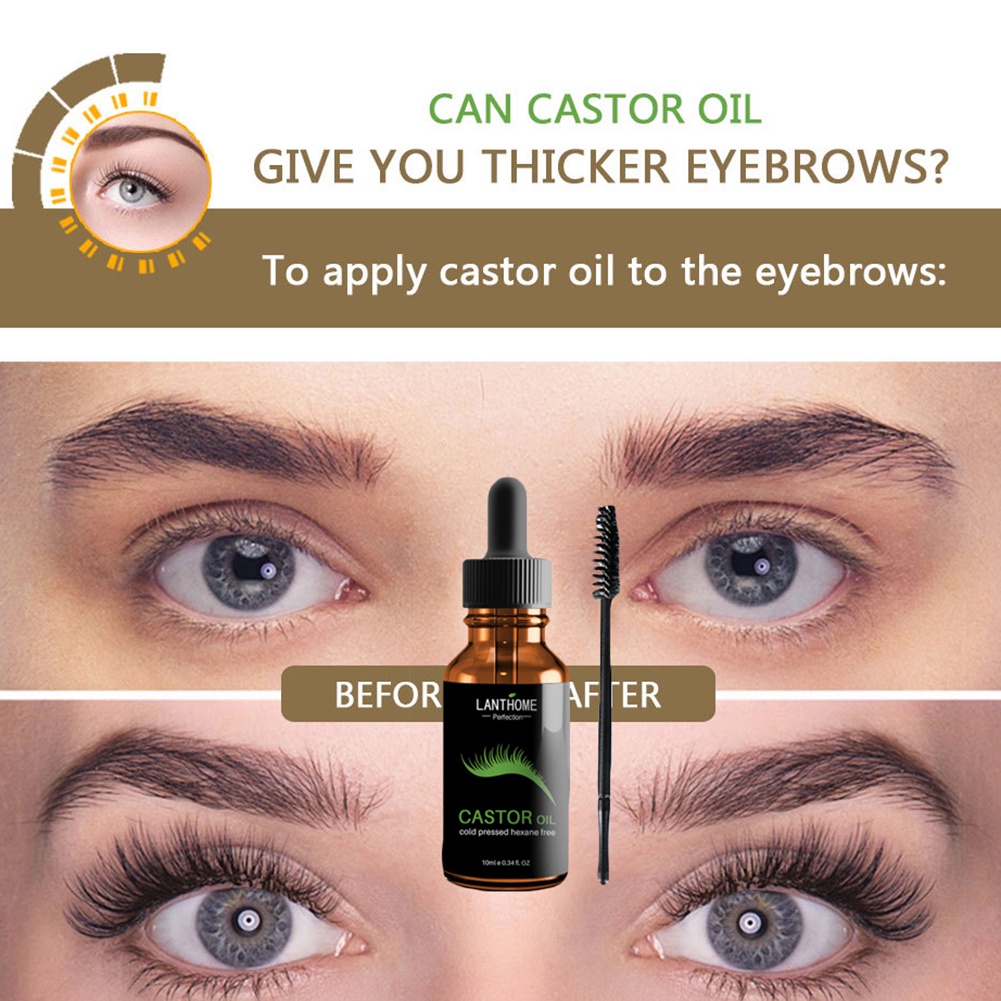 [Hàng mới về] Dầu thầu dầu hữu cơ nuôi dưỡng kích thích mọc lông mi / lông mày 10ml