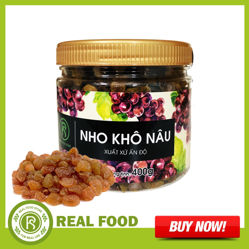 Hũ Nho Khô Nâu REAL FOOD STORE (400g)