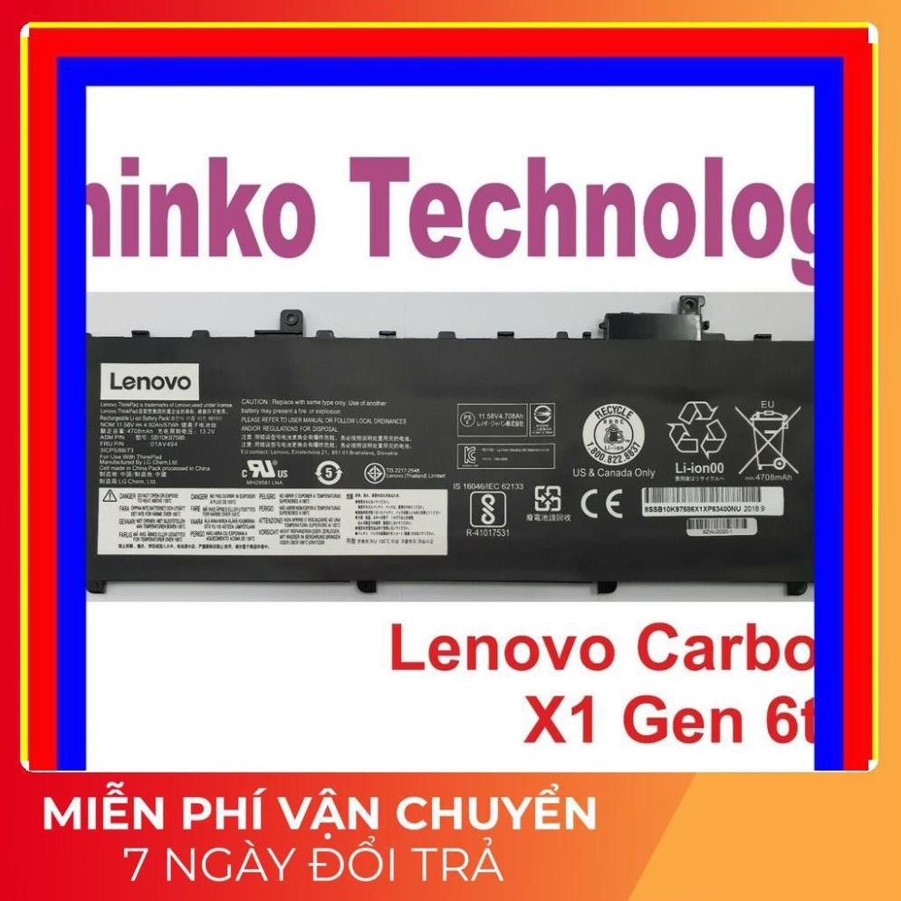 [ PIN ZIN ] Pin laptop Lenovo ThinkPad X1 Carbon GEN 5 2017 Gen 6 5th 2018 01AV430 01AV429 01AV494 SB10K97587 SB10K97586