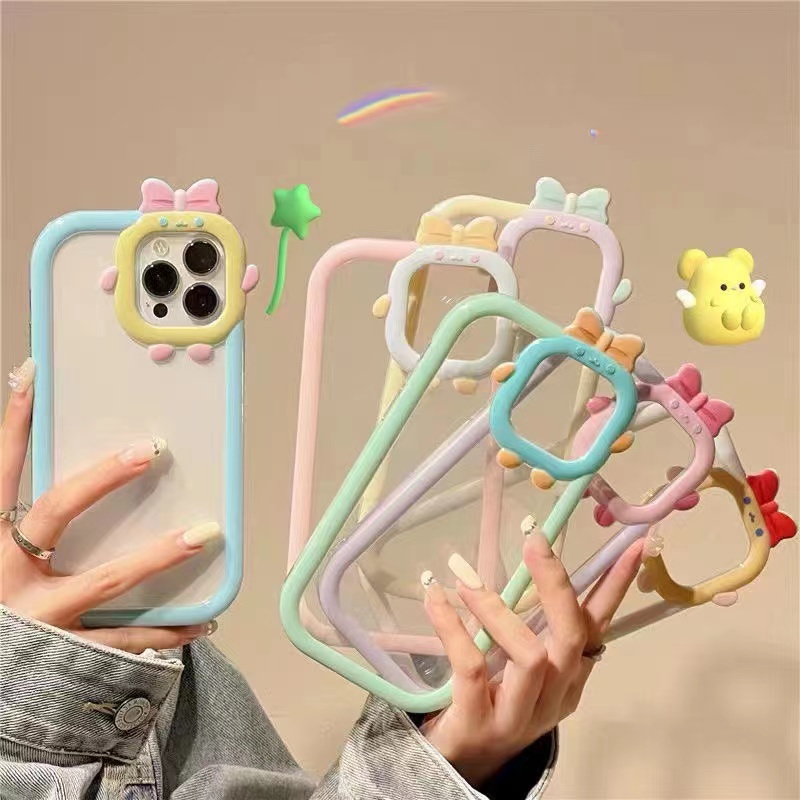 Ốp Điện Thoại Dẻo Trong Suốt Họa Tiết Hoạt Hình Quái Vật Dễ Thương Chống Sốc Cho iPhone 14 13 12 11 Pro Max 2023