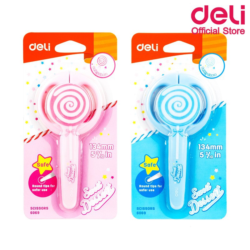 DELI E6069 Kéo Đáng Yêu Lollipop Hình Cho Trẻ Em