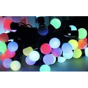 Dây đèn led bi đục 10m nhấp nháy đủ màu có đầu nối trang trí Sân Vườn, Quán,... | BigBuy360 - bigbuy360.vn