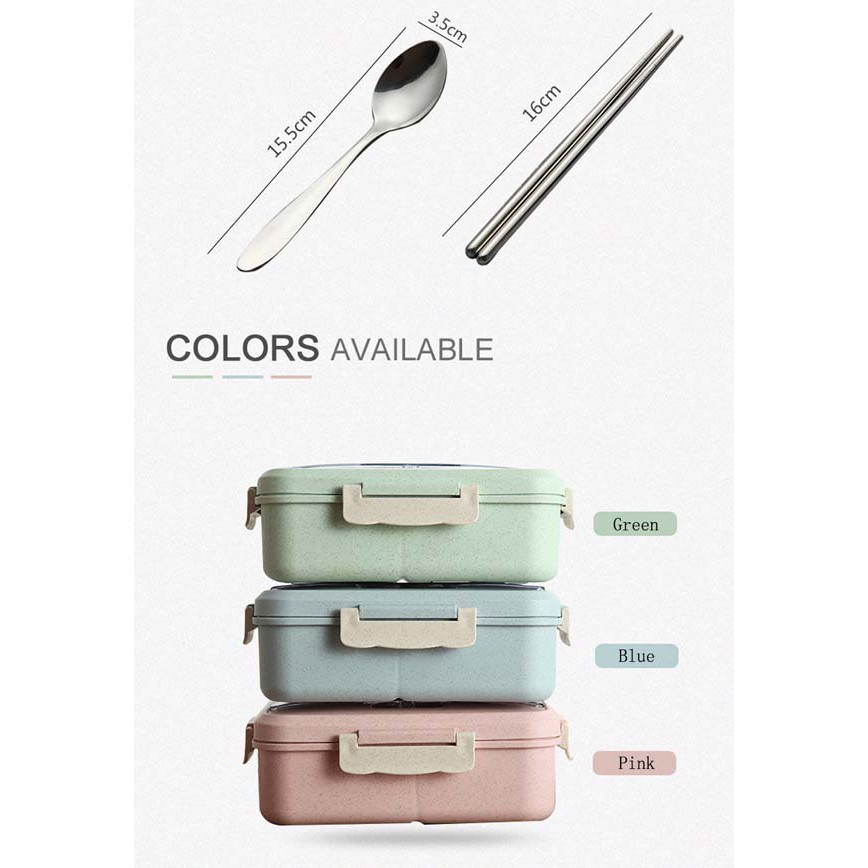 ⚡  Hộp cơm giữ nhiệt lúa mạch 3 ngăn kèm đũa thìa inox loại 1