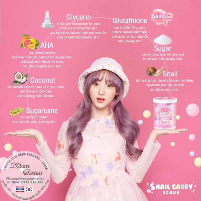 VIÊN TẮM TẨY TẾ BÀO CHẾT SNAIL CANDY SCRUB THÁI LAN