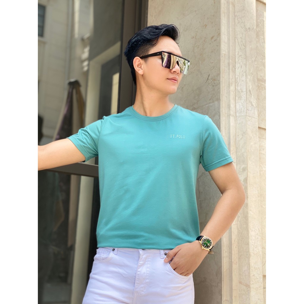 Áo thun nam,áo phông trơn, cổ tròn unisex cộc tay cotton co giãn 4 chiều, thấm hút mồ hôi | BigBuy360 - bigbuy360.vn