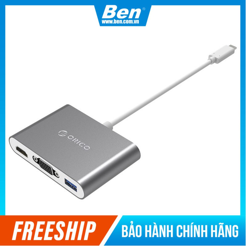 Đầu chuyển đổi Type C sang 4 cổng HDMI/VGA/Type C/USB 3.0 ORICO RCHV-SV  - Bảo Hành Chính Hãng Orico 12 Tháng