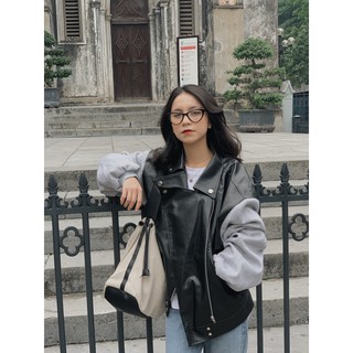 Áo khoác da tay nỉ jb47 1994closet