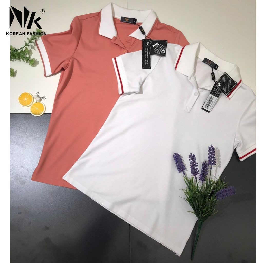 Áo thun polo nữ mắt chim ngắn tay cotton có cổ bẻ cao cấp vải cotton Hàn thoáng mát NK FASHION NKAT2001017