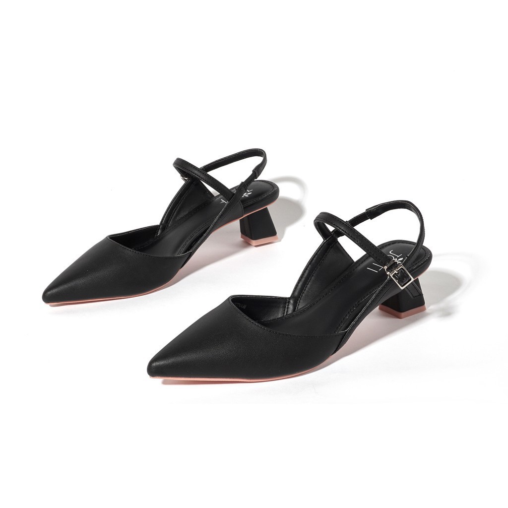 Giày Cao Gót Nữ JOTI Lolita 3269VN5 - Mũi Nhọn Hở Gót Đế Trụ Vuông Cao 4cm Da Mờ - Mang Công Sở Dự Tiệc