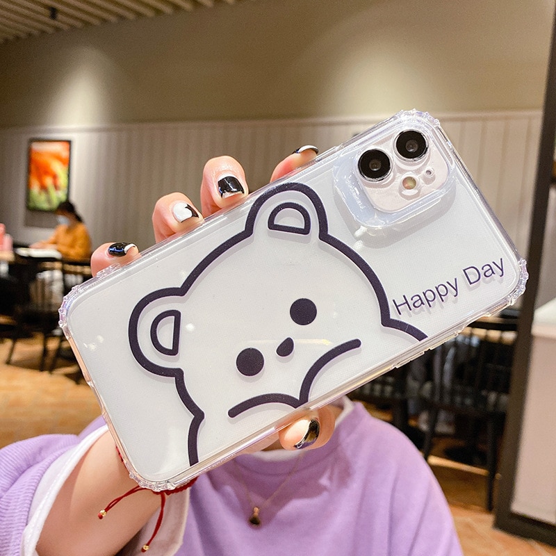 Cute Bears Phone Case For OPPO R9 R9S Plus R11 R11S R15 R17 A59 F1S A57 F1A A39 A73 A79 F5 A83 A1 Soft Silicon Clear Transparent Cover | BigBuy360 - bigbuy360.vn