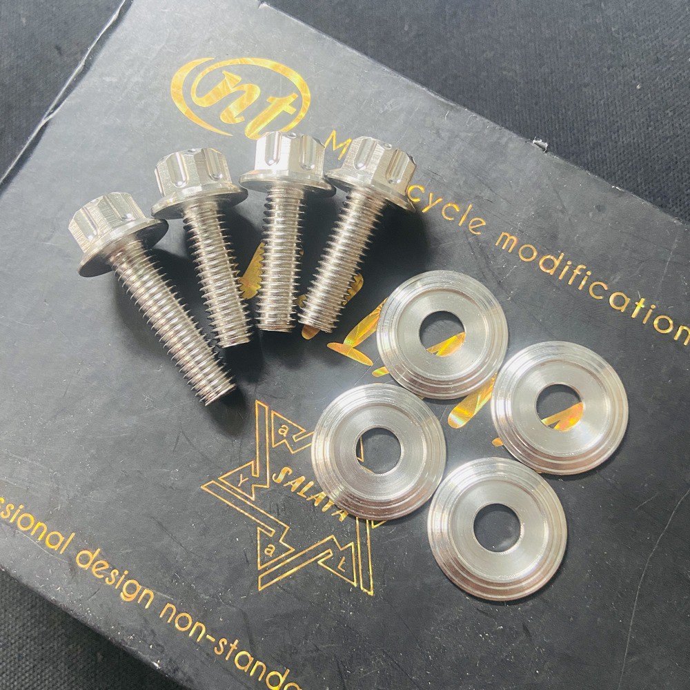 COMBO 4 ỐC GÁC CHÂN KÈM TÁN FULL INOX SALAYA CHO CÁC DÒNG WAVE