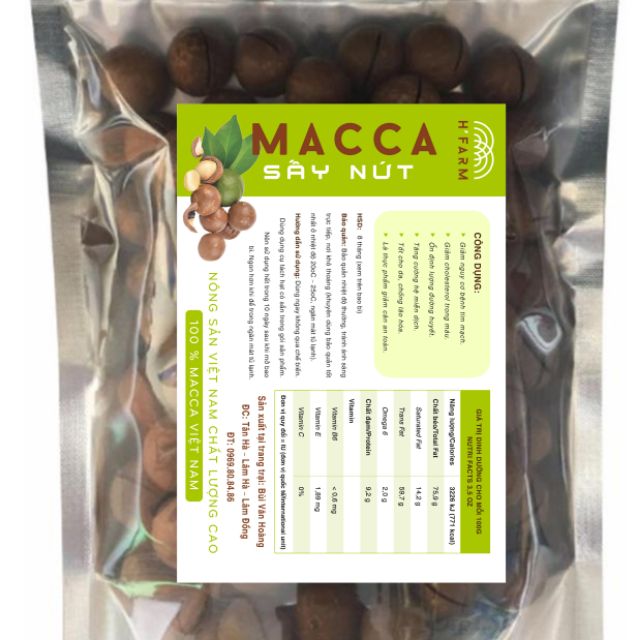 500g Hat macca sấy lứt lâm đồng