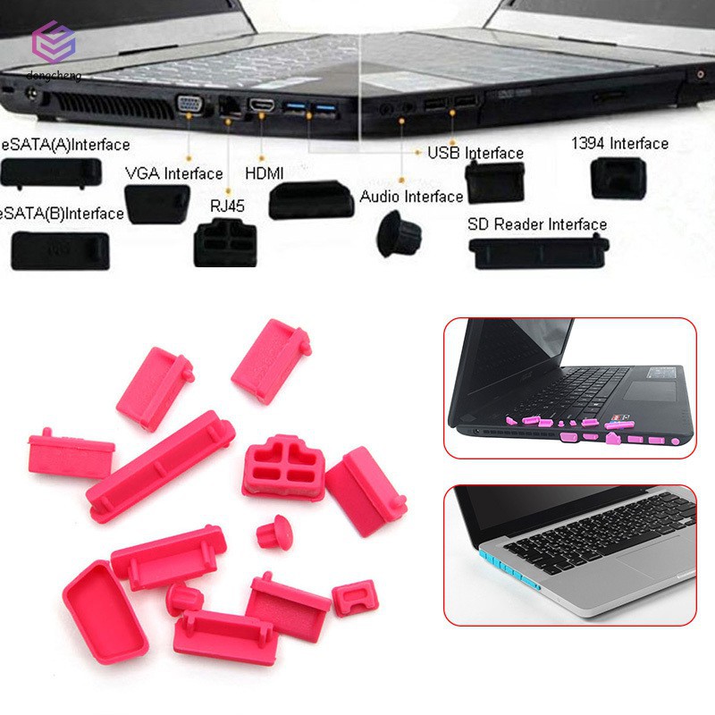 Bộ 13 Nút Chống Bụi Laptop USA store - Set 13 nút silicon đậy lỗ cắm rainbowsuit chống bụi cho laptop | BigBuy360 - bigbuy360.vn