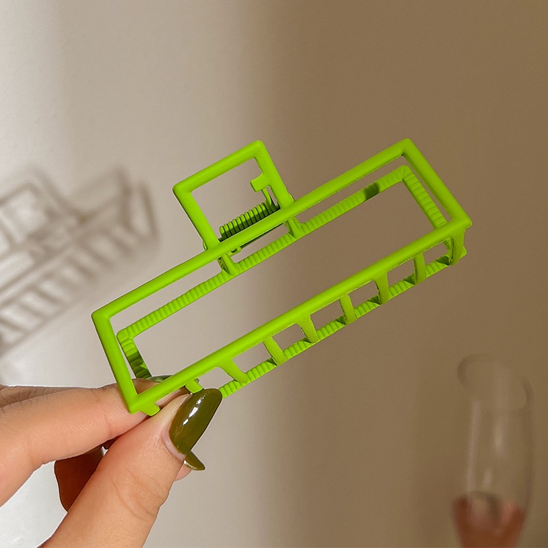 Kẹp Tóc Hình Cá Mập Màu Xanh Lá Nhám Phong Cách Hàn Quốc Đơn Giản Cho Nữ