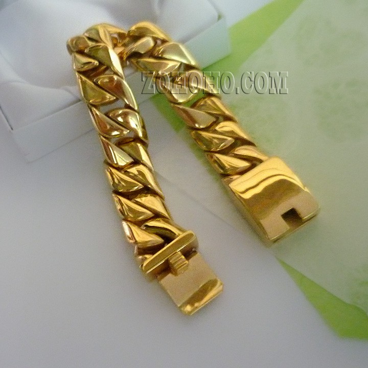 Lắc tay nam mạ vàng khóa hộp cỡ lớn LZ754