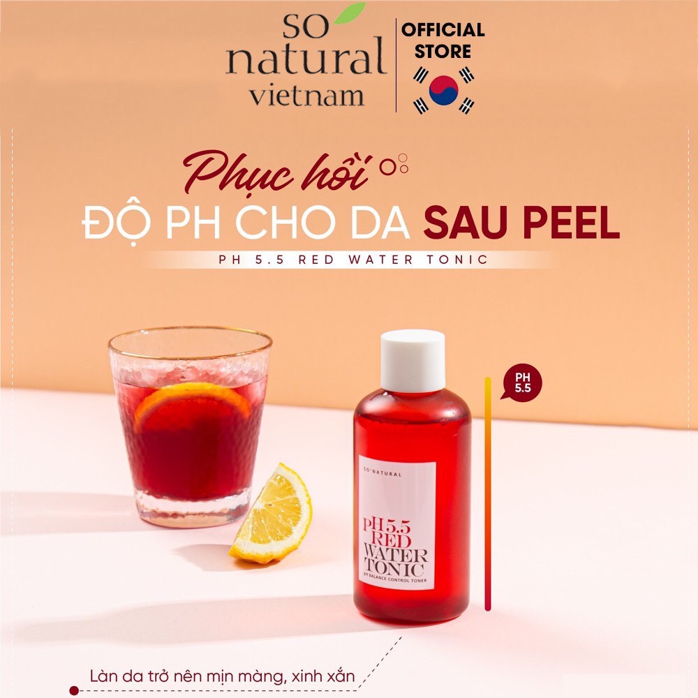 So Natural Nước Hoa Hồng Cấp Ẩm Cho Mọi Làn Da Red Peel PH 5.5 Red