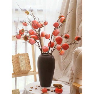 Cành Quả Hồng Giả (6 quả cao 75cm & 7quả cao 83cm) - Cành quả trang trí nhà cửa - Ảnh thật
