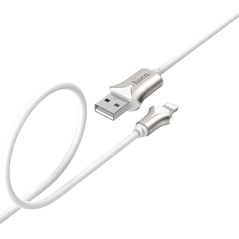 Cáp sạc nhanh Hoco U67 Silicon chống rối 2.4A đầu iPhone/ iPad/ Android dây dài 1.2m