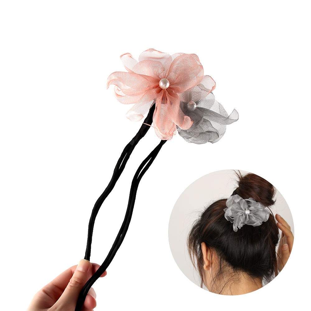 ONLY Women Magic Flower Donut Accessories Hairdisk Quick Bun Maker Beauty New DIY Braid Tool Hair Styling Twist Foam Sponge/Multicolor