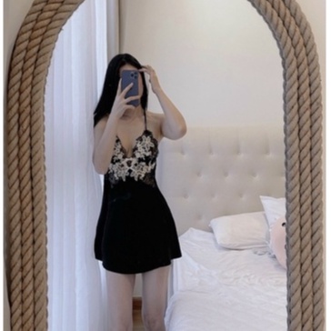 Sẵn sỉ Váy ngủ sexy 2 dây cao cấp đầm mặc nhà gợi cảm quyến rũ tặng kèm chip SP052 (video chính chủ)