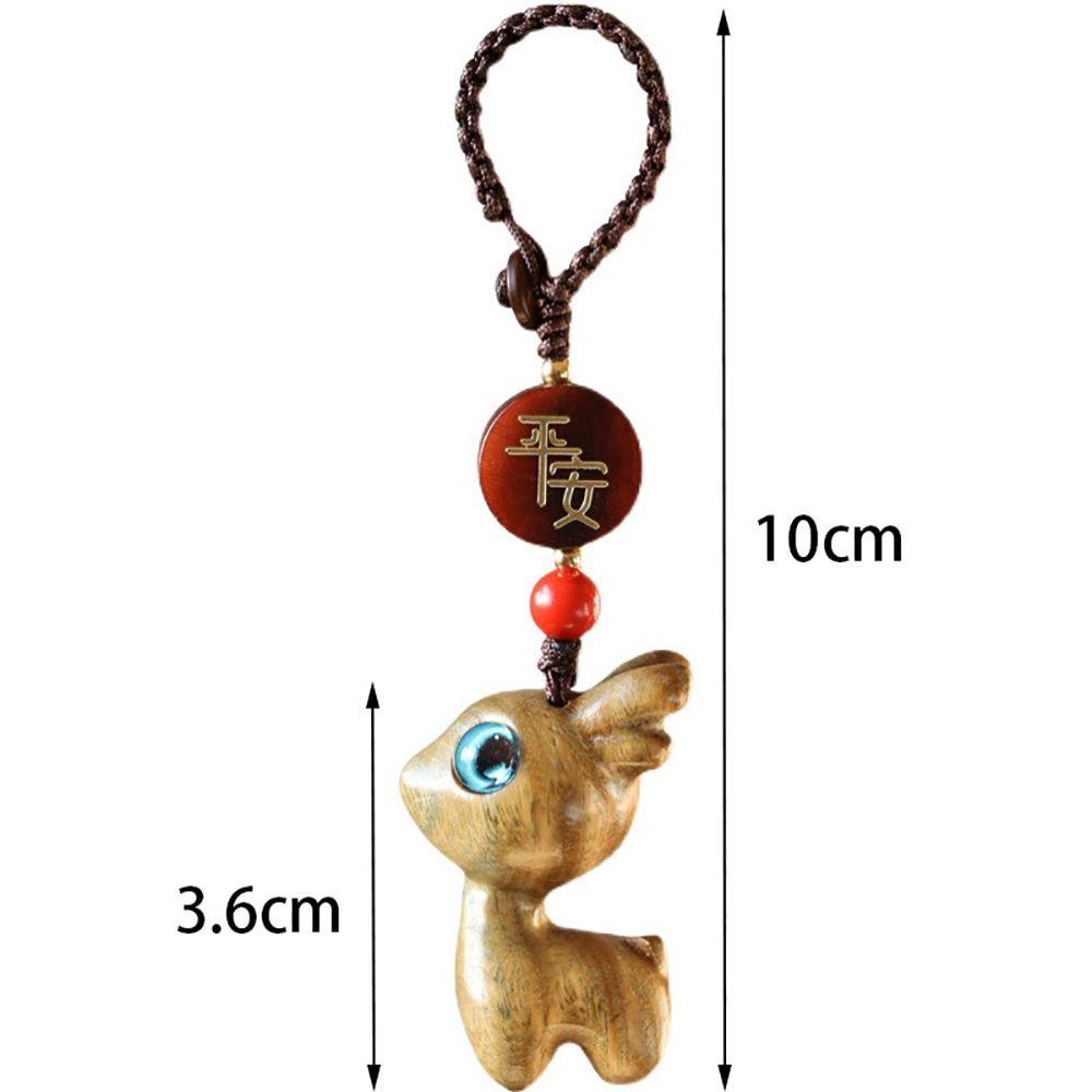 LANFY Móc Điện Thoại / Chìa Khóa Bằng Gỗ Đàn Hương Họa Tiết Hoạt Hình Dễ Thương Cho Bé