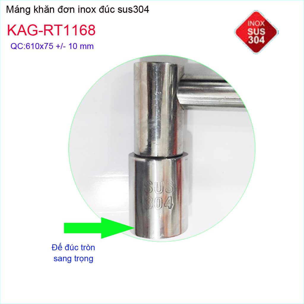 Giá treo khăn inox 304, giá vắt khăn, thanh treo khăn Roto KAG-RT1168