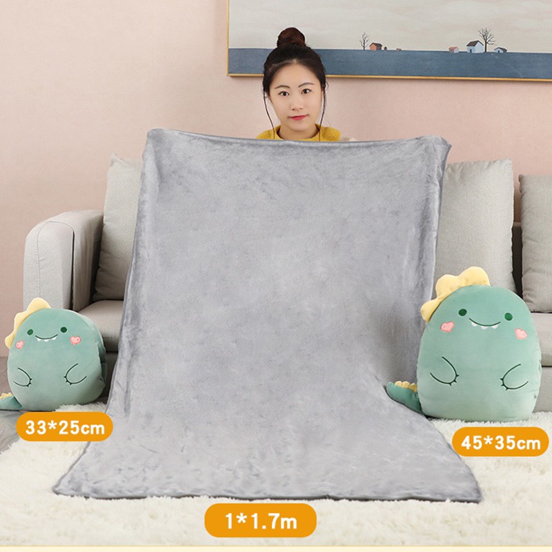 Bộ chăn gối văn phòng 3 trong 1 hình thú cute gấu bông có mền bên trong ChiChi GM035