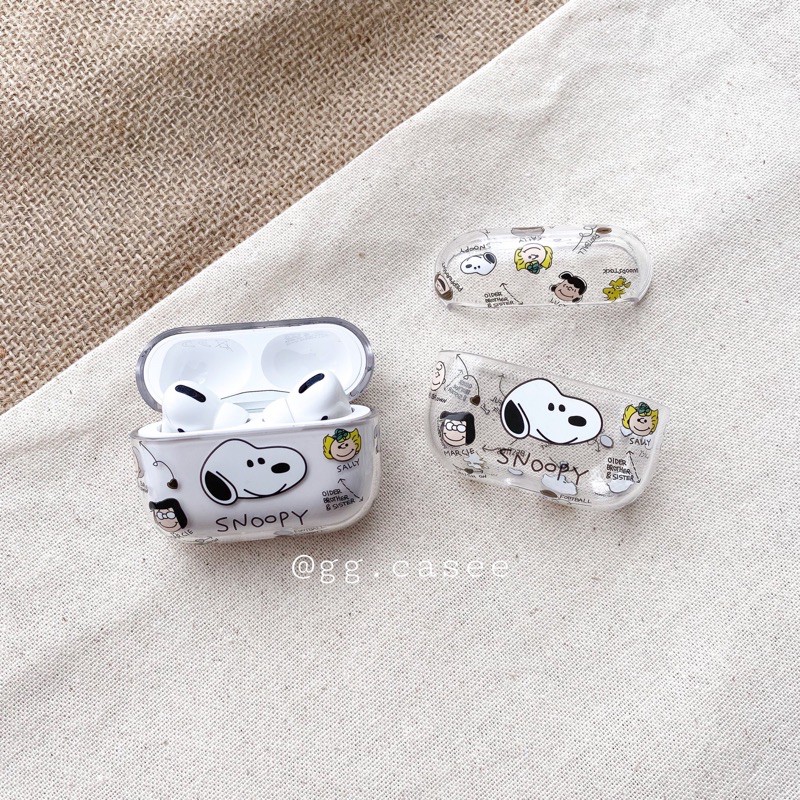 Ốp tai nghe airpods 1/2 và vỏ airpods pro nhựa snoopy dễ thương