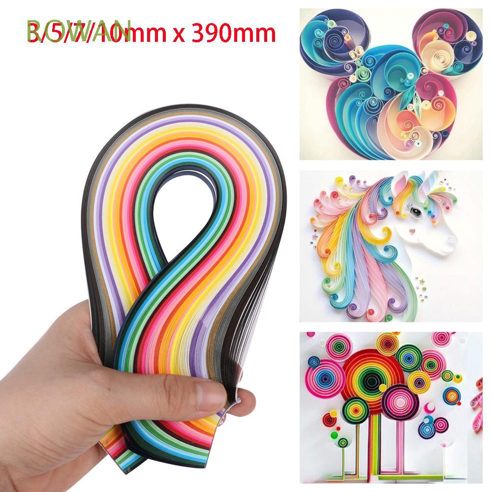 Cuộn giấy Quilling trang trí thủ công sáng tạo nhiều màu đẹp mắt 3 / 5 / 7 / 10mm