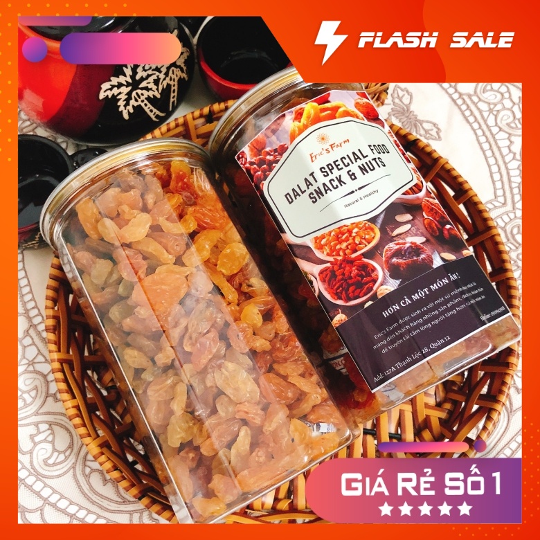 Nho khô Raisins 500g, không đường, nguyên chất, ăn vặt Eric's Food vừa ngon vừa rẻ