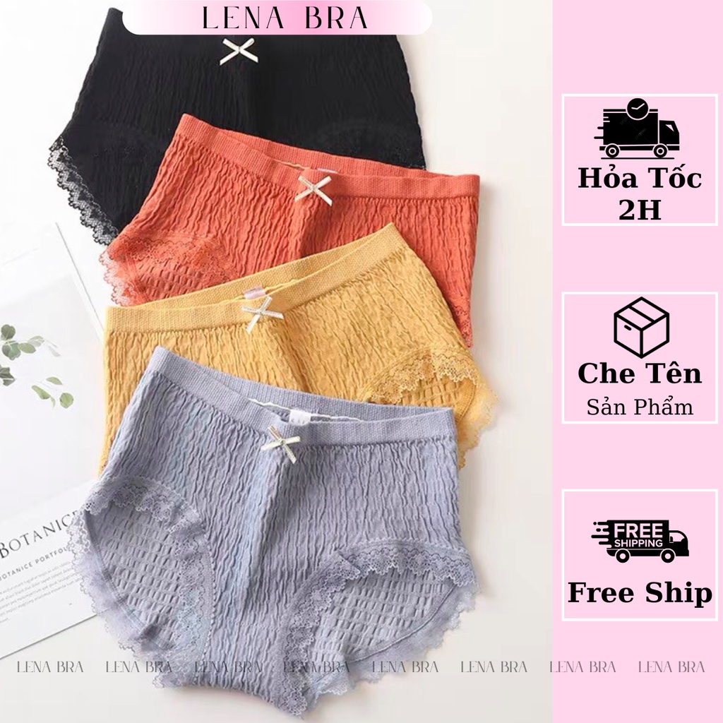 Quần lót LENABRA, quần cotton mềm mịn thông hơi có nơ kháng khuẩn mới