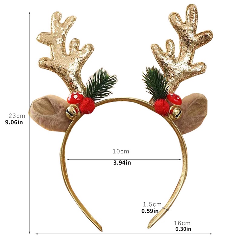 Băng Đô Cài Tóc Hình Sừng Tuần Lộc Giáng Sinh