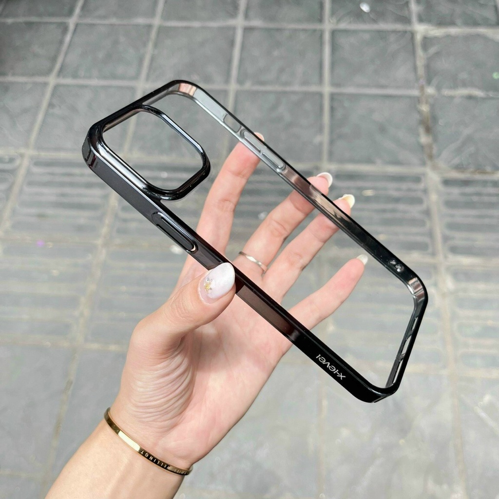 Ốp Lưng Trong Viền Si Màu iPhone 14 / iPhone 13 series - Không Ngả Màu Hàng Cao Cấp X-LEVEL