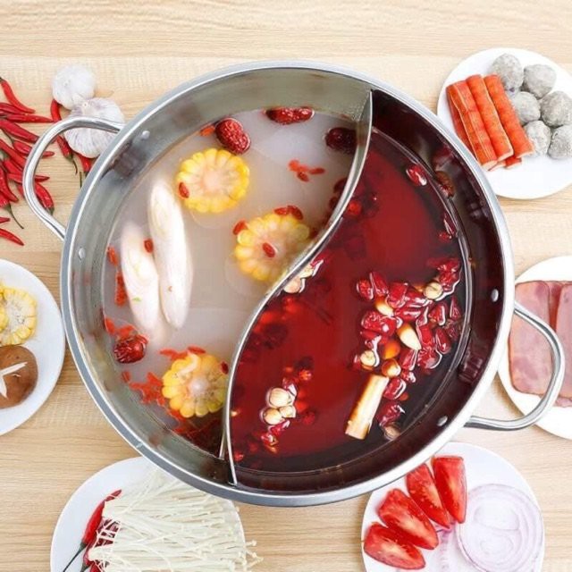 nồi lẩu 2 ngăn hotpot CHÍNH HÃNG, nồi lẩu gia đình 2 ngăn-HOME DECOR