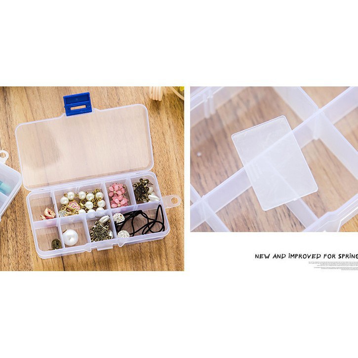 Hộp Đựng Đồ 10 Ngăn , 15 Ngăn Trong Suốt / Hộp Đựng Charm ,Đá Trang Trí Móng Tay Chuyên Dụng 1253  Lamon Store