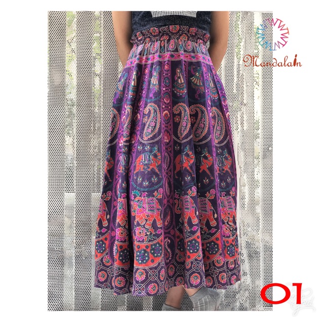 [Hàng nhập] Chân váy xoè thổ cẩm nhập khẩu Ấn Độ  freesize boho đẹp độc lạ | BigBuy360 - bigbuy360.vn