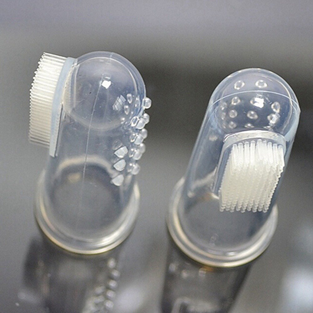 Bàn Chải Đánh Răng Ngón Tay Silicone Mềm Cho Thú Cưng Chó Mèo