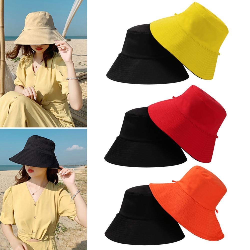 LAY Nón Tai Bèo Cotton Hai Mặt Chống Tia UV Có Thể Gấp Gọn Thời Trang Unisex