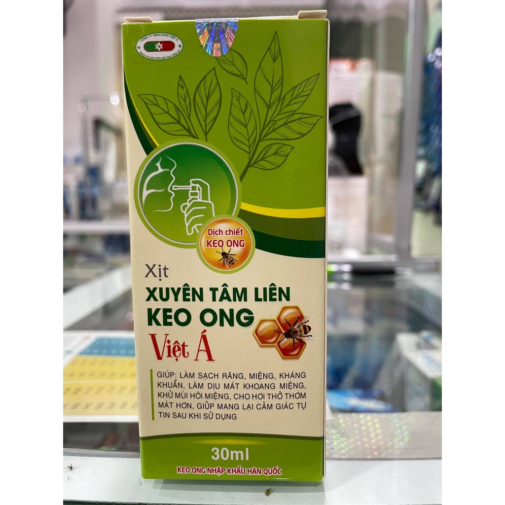 XỊT HỌNG XUYÊN TÂM LIÊN KEO ONG VIỆT Á - NGĂN NGỪA VI KHUẨN, SẠCH RĂNG MIỆNG, MANG LẠI HƠI THỞ THƠM MÁT