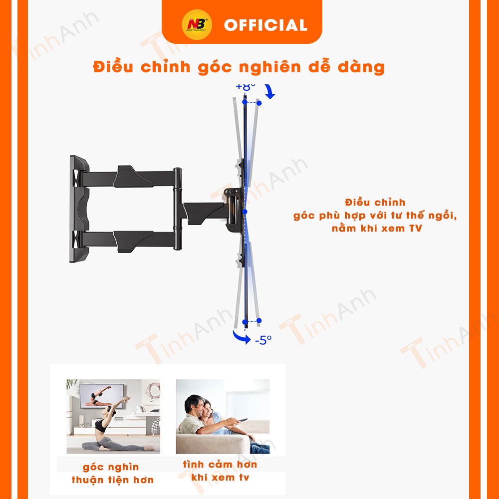 Giá treo Tivi góc treo tường NB P4 32 - 55 inch - Xoay đa năng 180 Độ - 2021