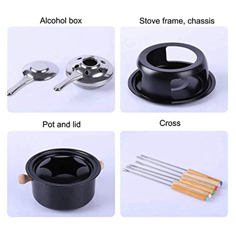 Bộ nồi nấu phô mai phô mai 6 ngăn bằng thép không gỉ