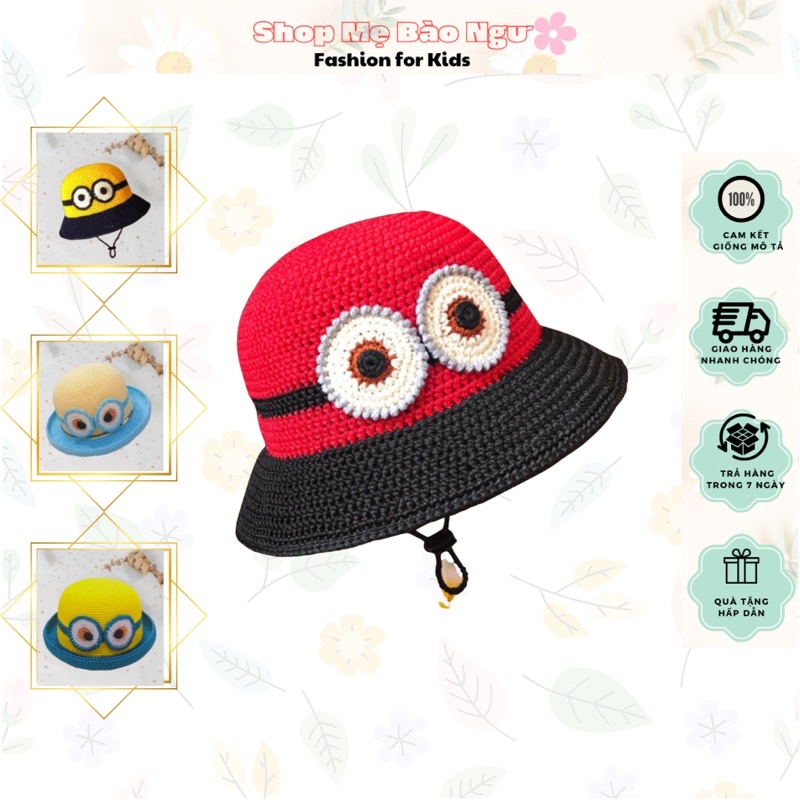 Nón len cho bé trai bé gái, mũ len hình minion