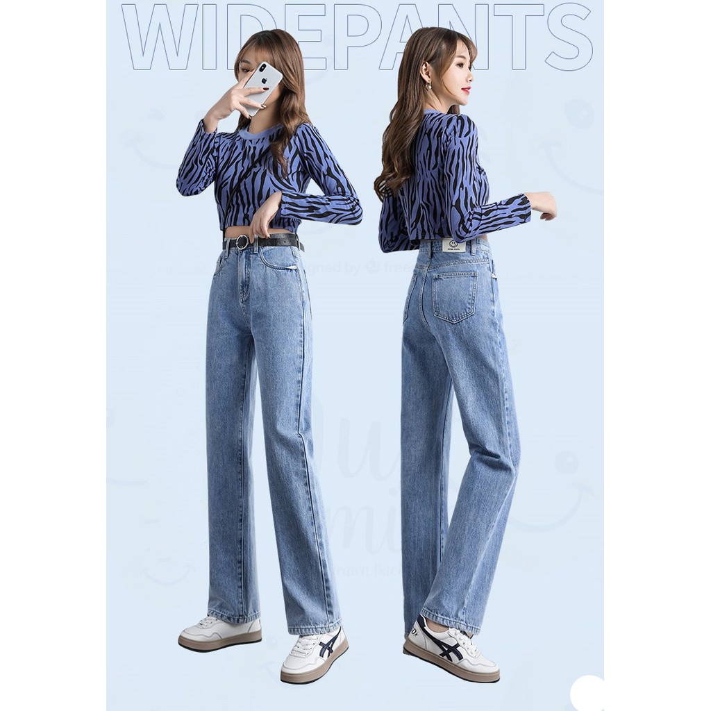 QUẦN JEAN ỐNG RỘNG NỮ LƯNG CAO MÀU XANH NHẠT CAO CẤP UTI ĐỦ SIZE S, M, L SIÊU HOT, CỰC MÁT MẺ, LAI CUỐN THỜI THƯỢNG