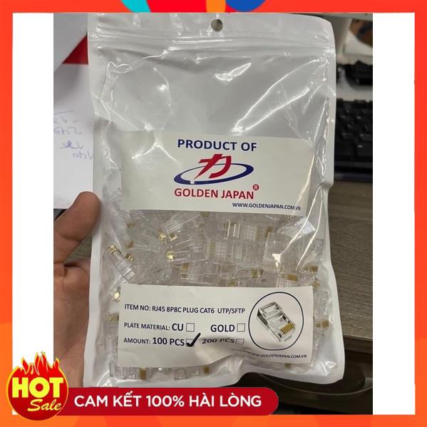 Hạt bấm dây mạng golden Japan túi 100 hạt chính hãng