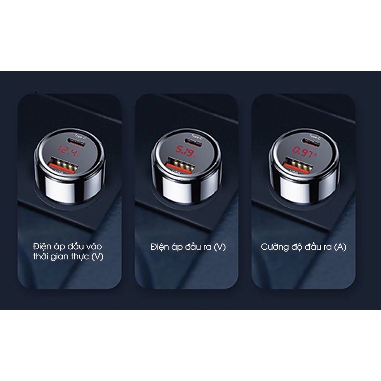 Tẩu sạc nhanh 45W trên ô tô Baseus CCMLC20C  QC 4.0 3.0, Bộ sạc trên ô tô USB Sạc nhanh cho iPhone 12 11 Xiaomi Samsung | BigBuy360 - bigbuy360.vn