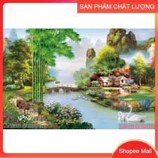 Tranh thêu chữ thập Ngôi nhà hạnh phúc LP5116 kích thước 90*58cm [Hàng có sẵn]