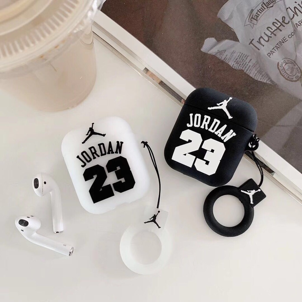 Vỏ Bảo Vệ Hộp Sạc Tai Nghe Airpods Hình Giày Jordan 23 Bằng Silicon Xinh Xắn Iphone