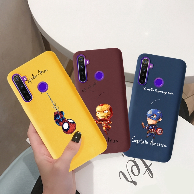 Ốp điện thoại họa tiết Captain America Người Sắt cho OPPO A12 Realme 5 5 Pro C2 A3S A5S A71 F11 A5 A9 2020 F11 Pro