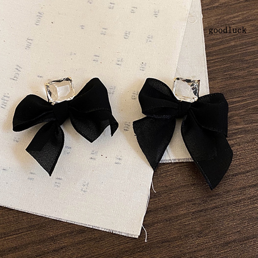 1 Đôi Khuyên Tai Dáng Dài Đính Nơ Vải Ngọt Ngào Dễ Thương