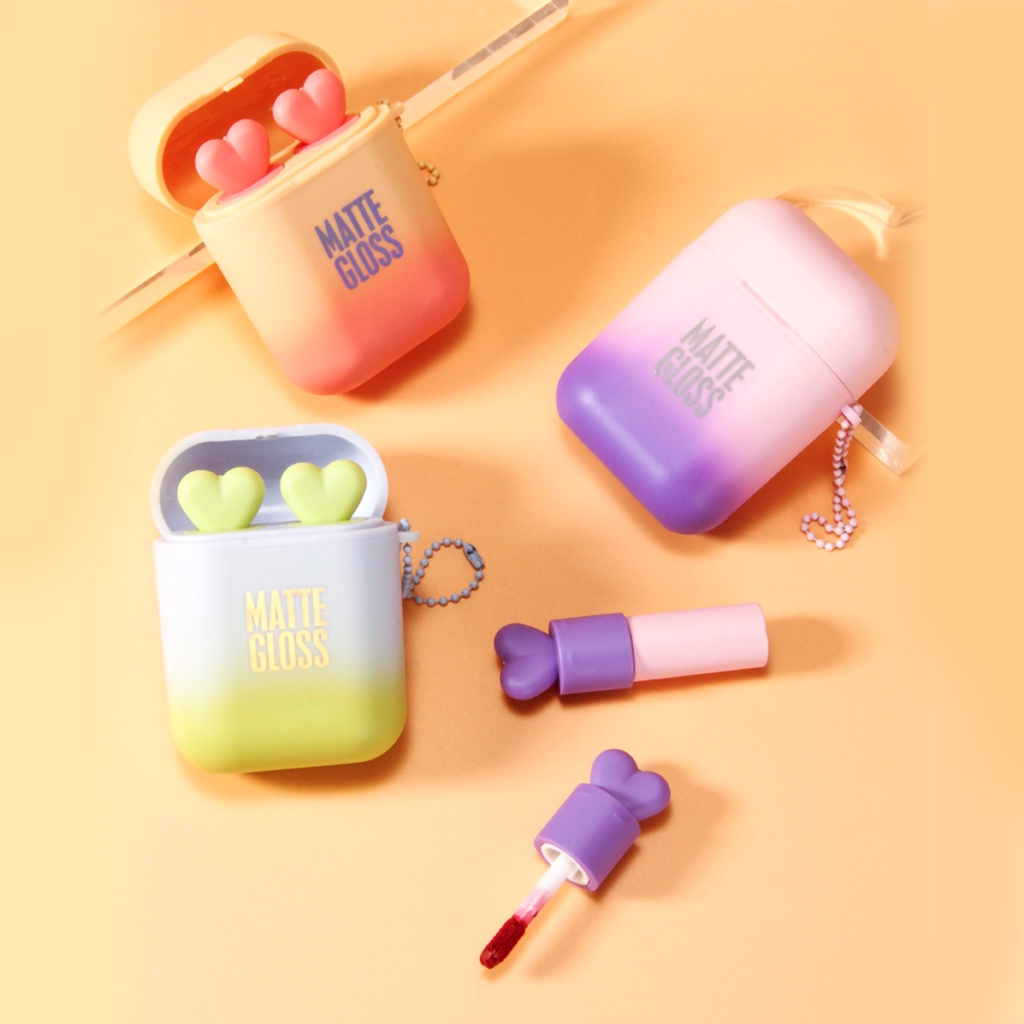 Hàng Sẵn Son Môi Dạng Lỏng Dưỡng Ẩm 2 Màu Dành Cho Nữ Son kem lì hai màu mịn như nhung lâu trôi không thấm nước thiết kế dạng tai nghe【Texas053】